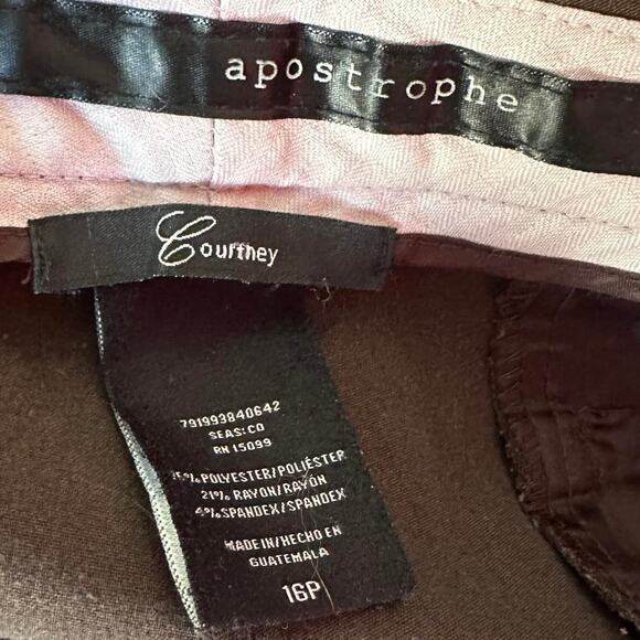 Womens Pants Size 16P Brown Capri Business Casual Professional Office Baddie - Picture 4 of 5